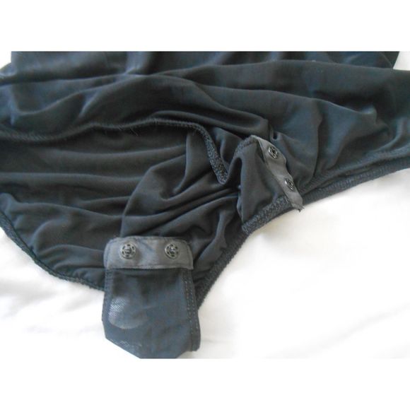 Bozzolo Mesh Y2K long sleeve black bodysuit Size Large - Picture 6 of 10